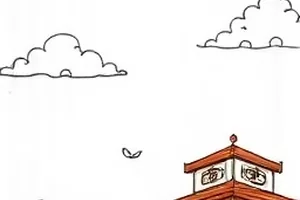 《云鲸纪行》片头动画截图，云海之上巨鲸跃出画面